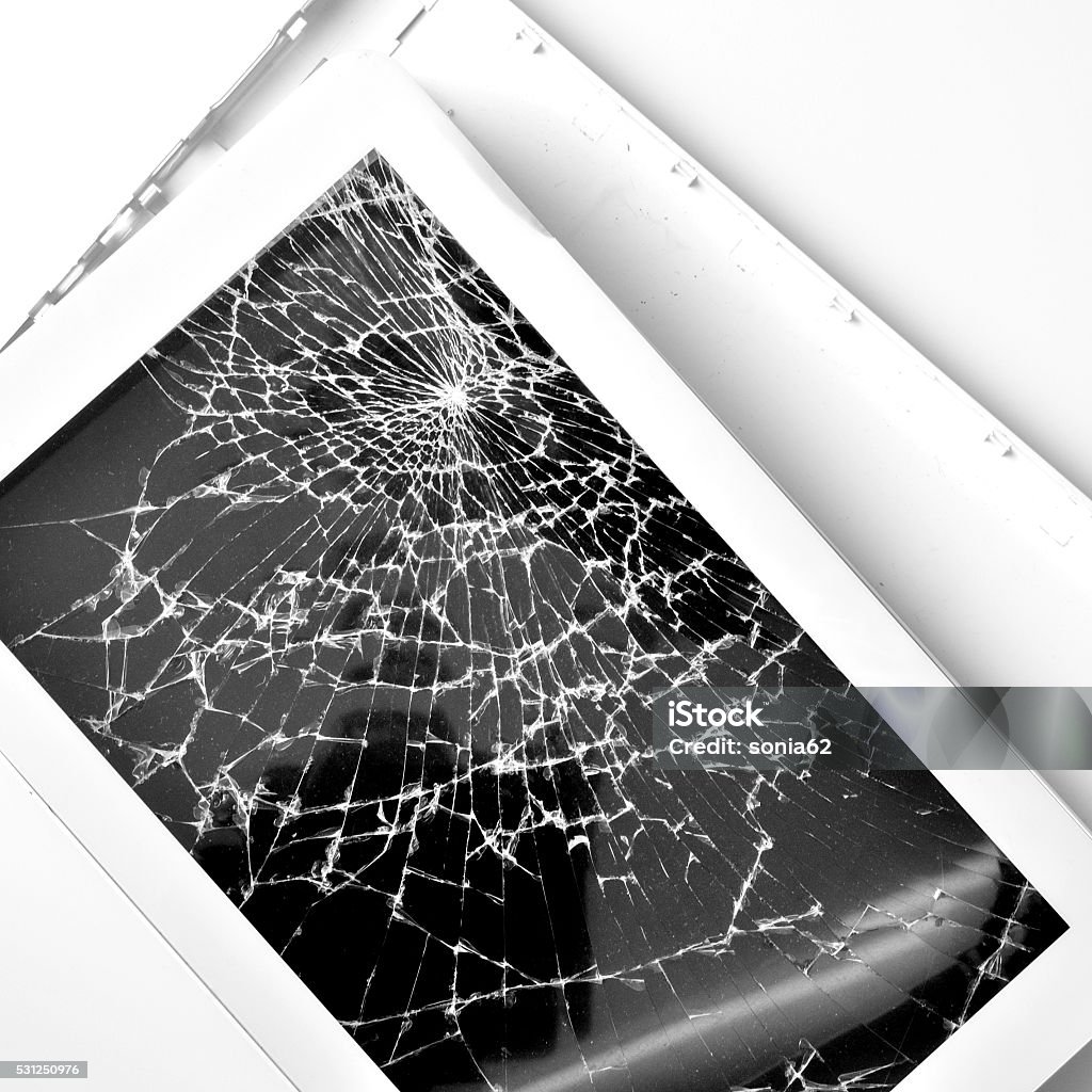 Máy Tính Bảng Màu Trắng Với Màn Hình Bị Hỏng Nền Vuông Hình ảnh ...