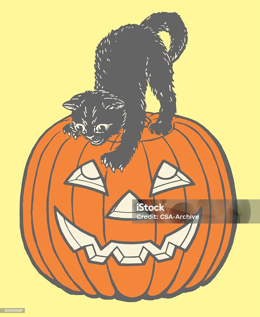 Black Cat on Pumpkin http://csaimages.com/images/istockprofile/csa_vector_dsp.jpg Halloween stock vector