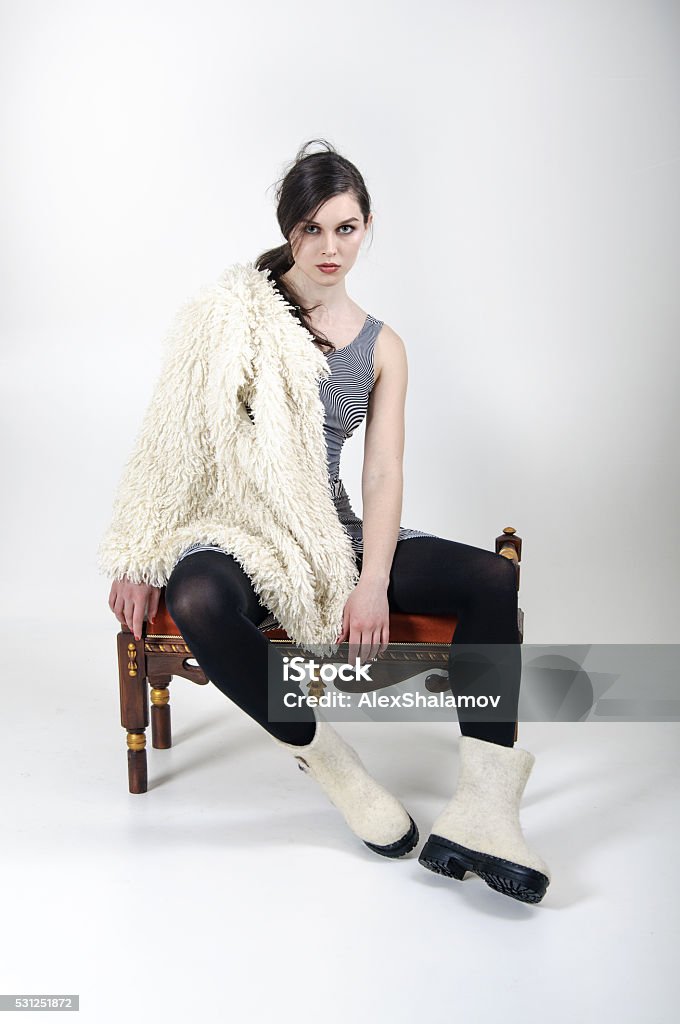Posing In The Studio For A Fashion Catalog Stock Photo