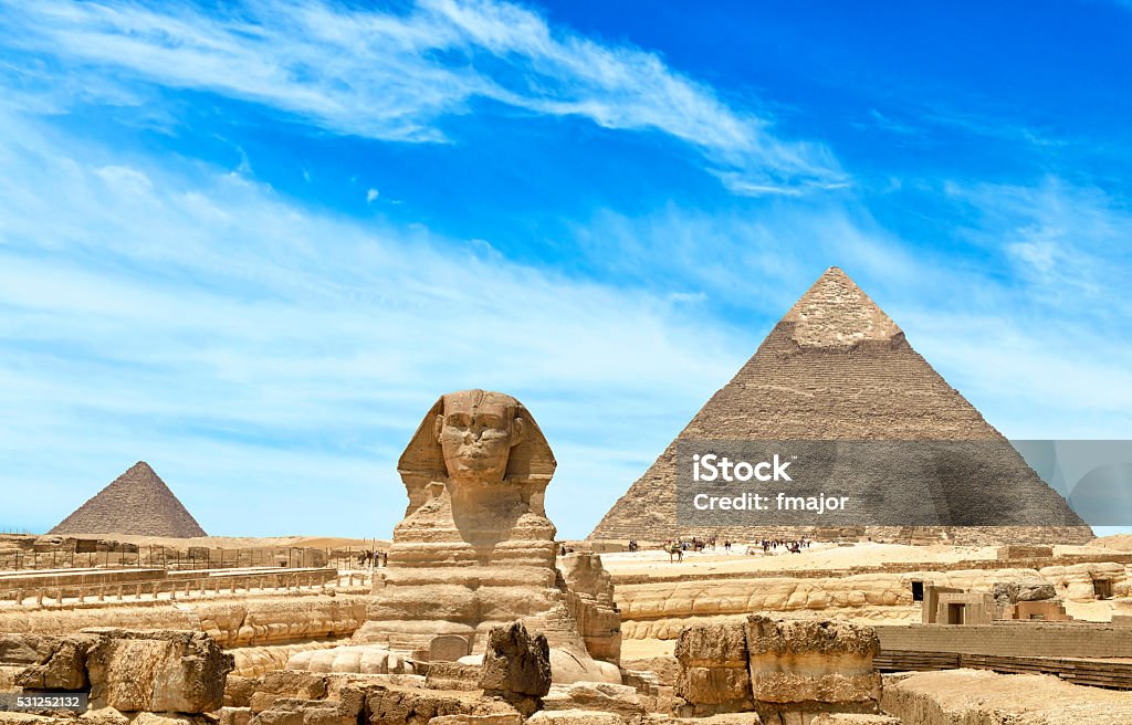 Giza Pyramids And Sphinx in Cairo, Egypt Most famous symbols of Egyptian Culture Egypt Stock Photo