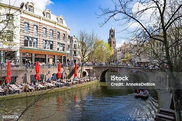 Enyoing Utrecht The Netherlands Stock Photo - Download Image Now - Utrecht, Springtime, Terraced Field