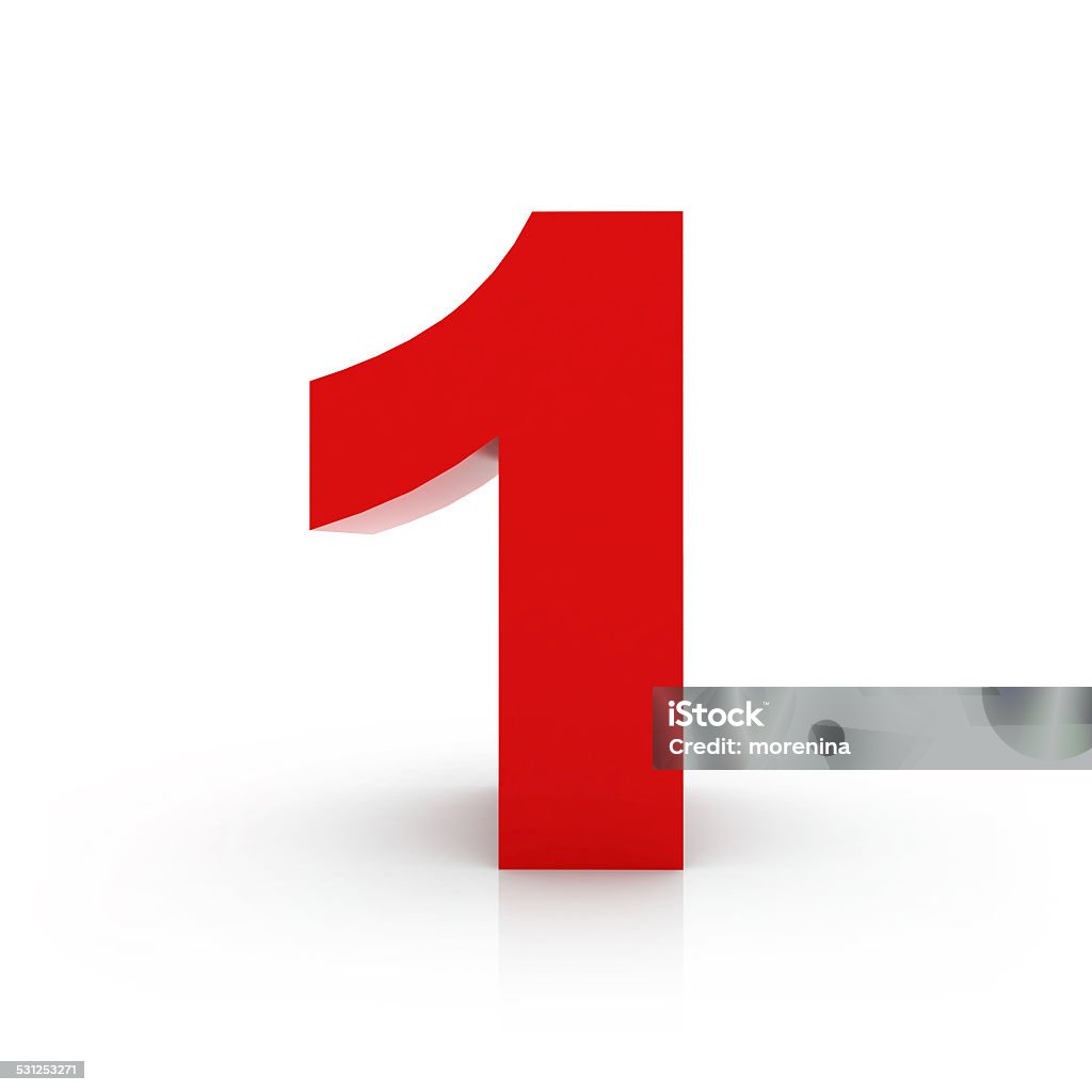 number 1 number 1 - 3d number isolated on a white background 2015 Stock Photo