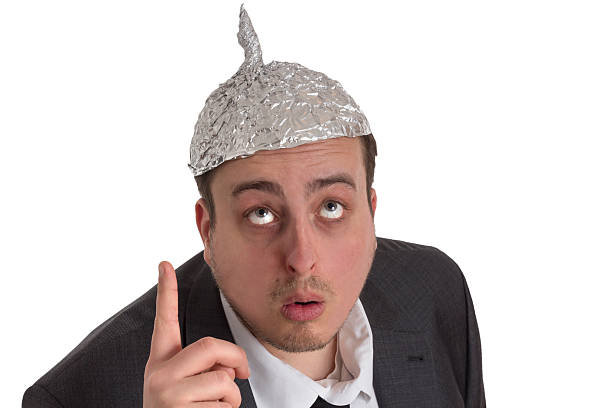 istock conspiracy Freak with aluminum foil head 531253529