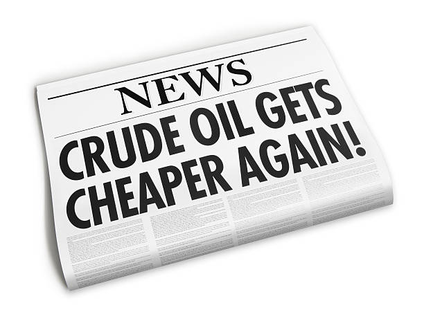 istock Newspaper with Crude oil gets cheaper headline 531254091