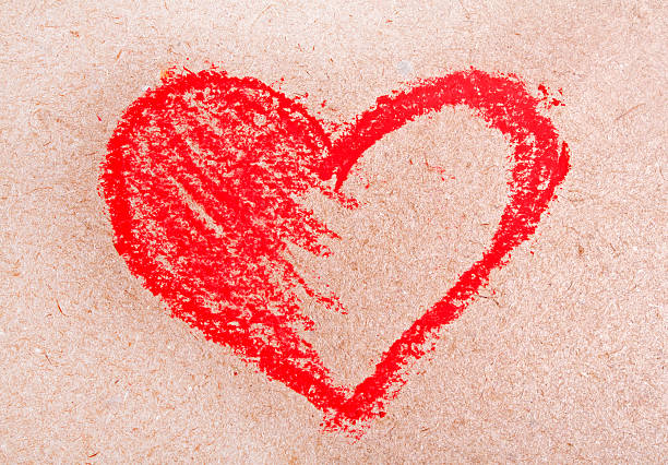 istock Red heart symbol on a paper with chalk 531254195