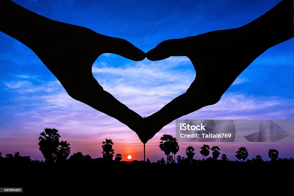 Love sign on twilight time Love sign for couple on twilight time 2015 Stock Photo