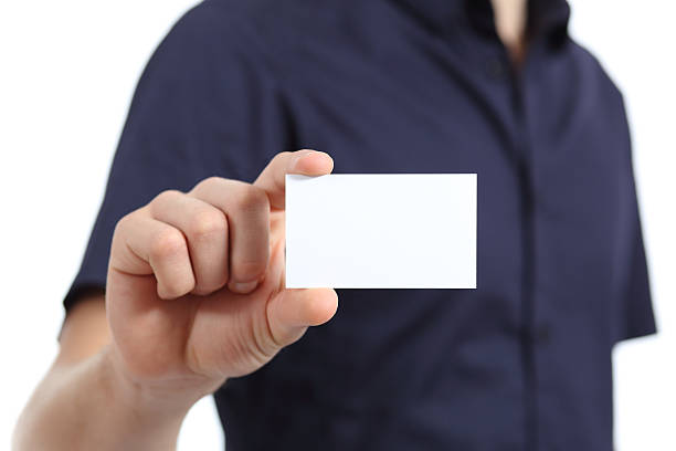 istock Close up of a man hand holding a blank card 531254881