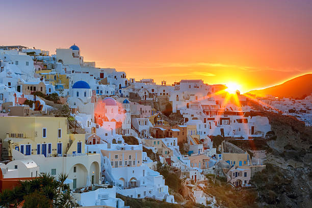 istock Oia at sunset, Santorini, Greece 531260676
