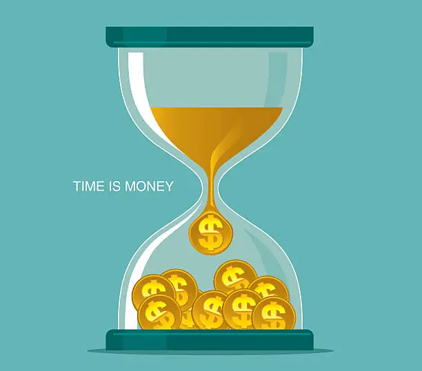 Vector illustration of Time is money