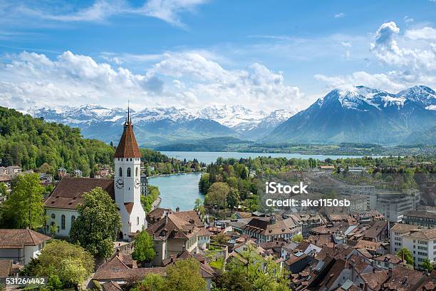 The Historic City Of Thun In Bern Switzerland Stock Photo - Download Image Now - Switzerland, Bern Canton, Bern