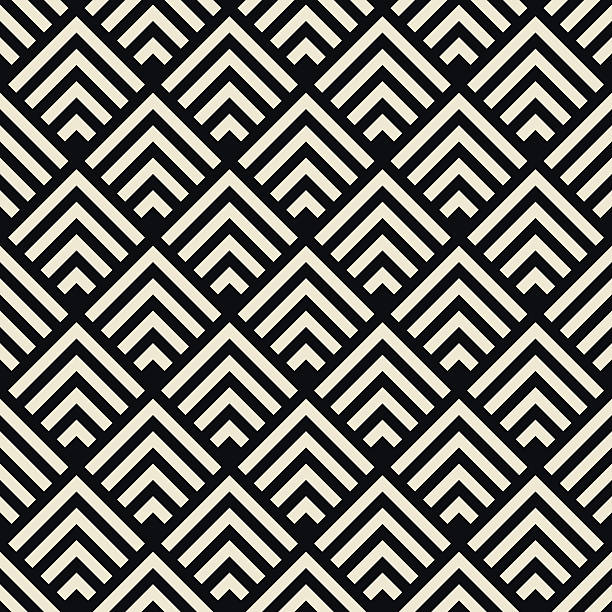 ilustraciones, imágenes clip art, dibujos animados e iconos de stock de art decó de textura blanco y negro - chevron pattern repetition zigzag