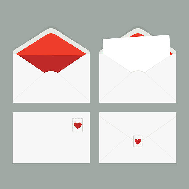stockillustraties, clipart, cartoons en iconen met envelope set - envelop