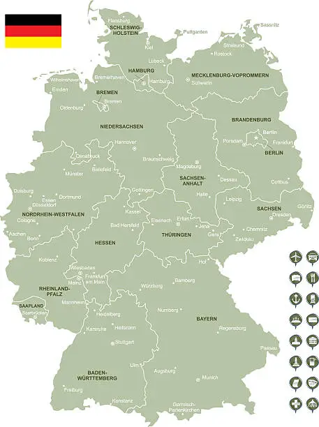 Vector illustration of Map of Germany
