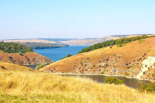 The hills above the river, on a sunny day.