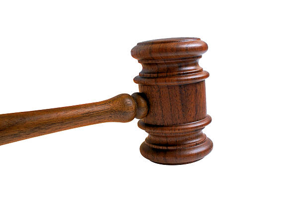 istock Wooden gavel isolated on a white background 531265275