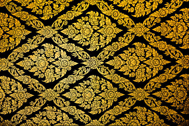 istock traditional Thai style art gold painting pattern on wall 531266057