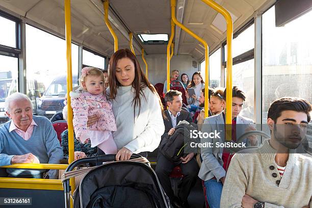 Getting Off The Bus Stock Photo - Download Image Now - Bus, A Helping Hand, Assistance
