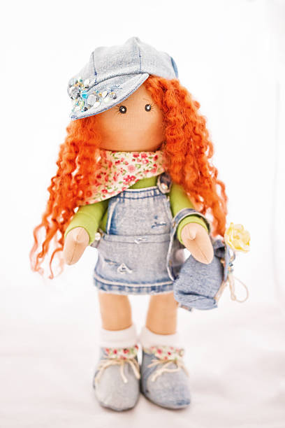 istock Red-haired doll handmade dressed in jeans 531267028