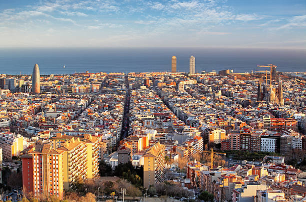 istock Panoramic view of Barcelonain  summer day in Spain 531267304
