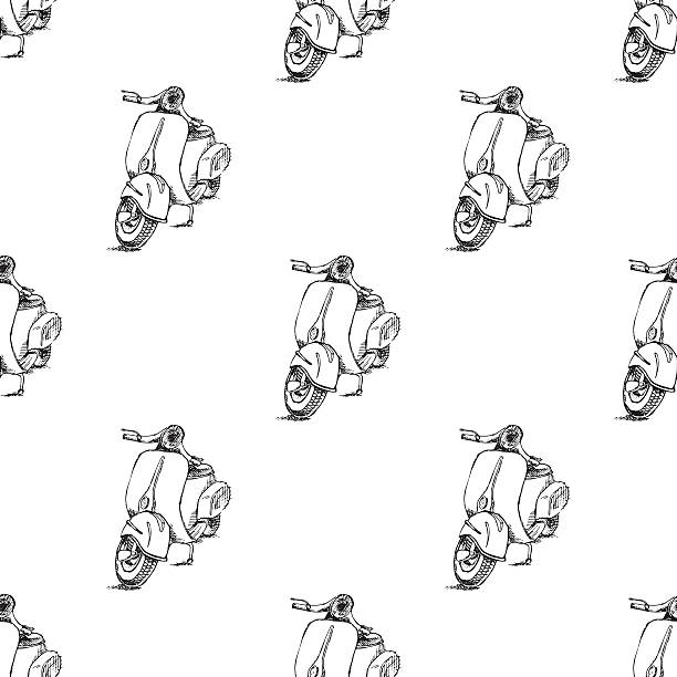 ilustrações de stock, clip art, desenhos animados e ícones de "trotinette" vespa motociclos - vespa scooter