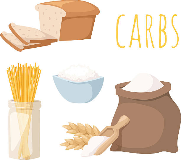 ilustrações, clipart, desenhos animados e ícones de comida ilustração vetorial de carboidratos - whole wheat illustrations