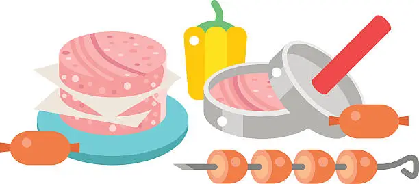 Vector illustration of Meat products vector illustration
