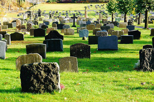 istock Norwegian autumn cemetery tombstones 531268519