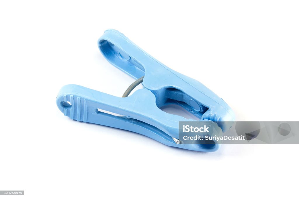 Clothespeg or clothespin Closed up blue clothespeg or clothespins isolated on white background Balsa Tree Stock Photo