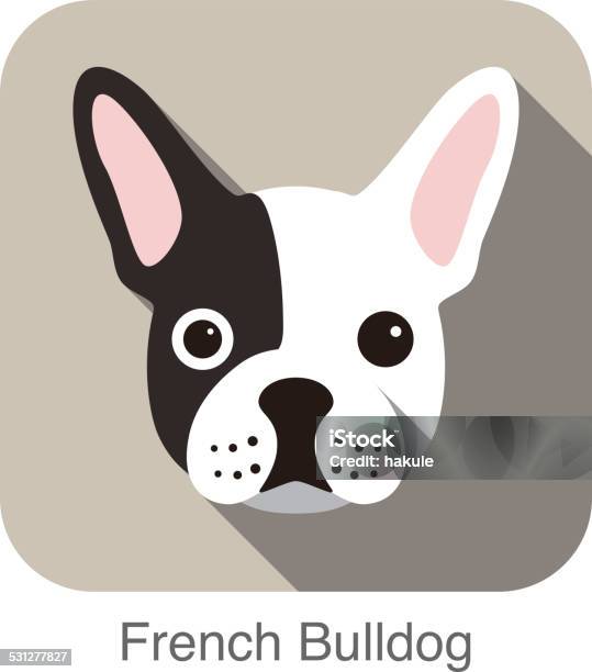 French Bulldog Face Flat Icon Dog Series Stock Illustration - Download Image Now - French Bulldog, Dog, In Silhouette