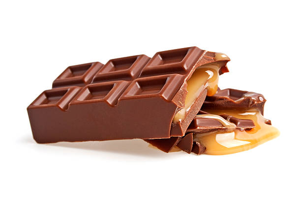 istock Chocolate bar with caramel isolated on white background 531279863
