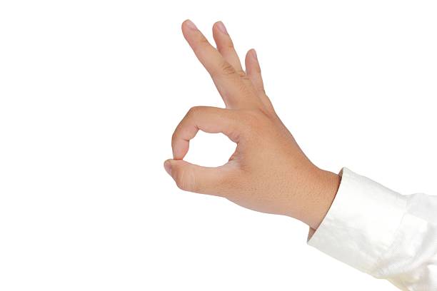 istock OK Sign Hand Gesture Isolated on White 531280245