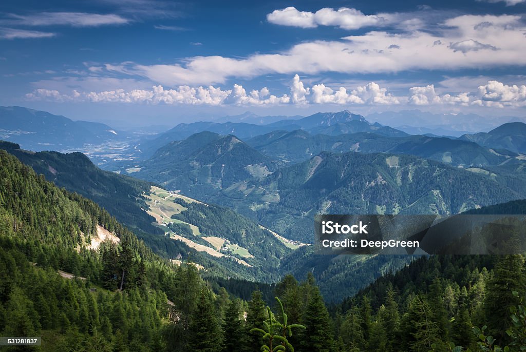 Landscape Summer landscape with  mountains and cloudy sky in summer day,Austria. 2015 Stock Photo