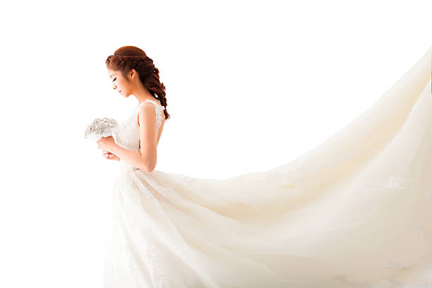 Young attractive bride with flowers