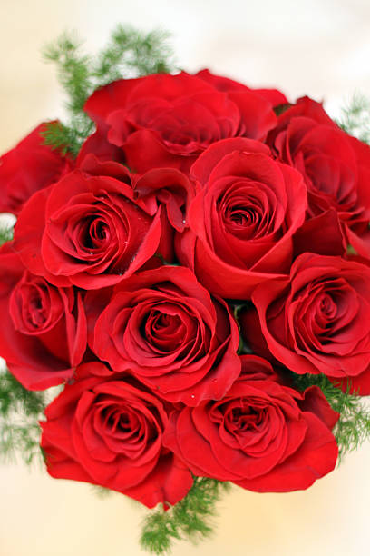 赤いバラのブーケ - dozen roses rose flower arrangement red ストックフォトと画像