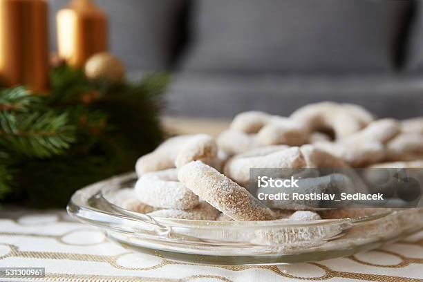 Christmas Vanilla Rolls With Sugar Stock Photo - Download Image Now - 2015, Baked, Baked Pastry Item