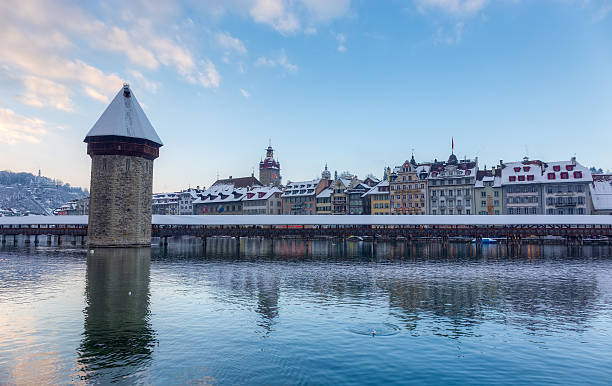 istock Chapel Bridge covered with snow in winter, Lucerne, Switzerland 531301175
