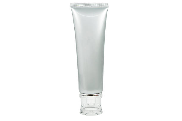 istock Silver cosmetic tube with transparent cap isolated and clipping path. 531303160