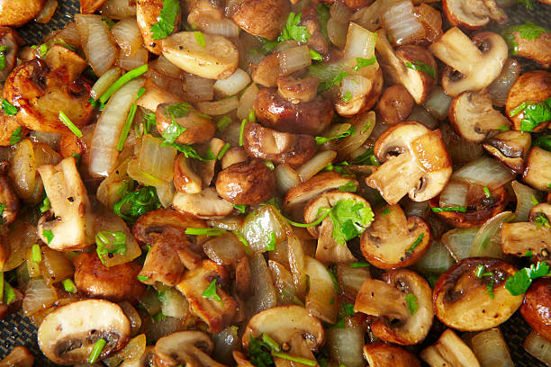 istock Fried mushrooms in a frying pan 531304142