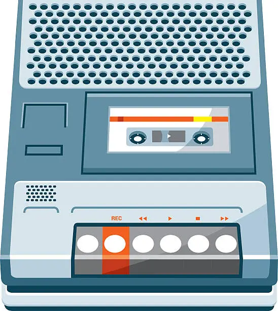 Vector illustration of Retro cassette player