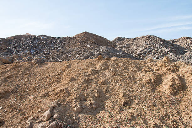 Construction site waste mound stock photo