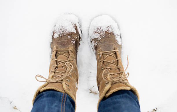 istock Traveling on the first winter snow. View from my eyes. 531305523