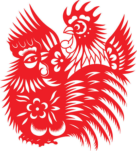istock Zodiac Sign for Year of Rooster(Chinese traditional paper-cut art) 531305638