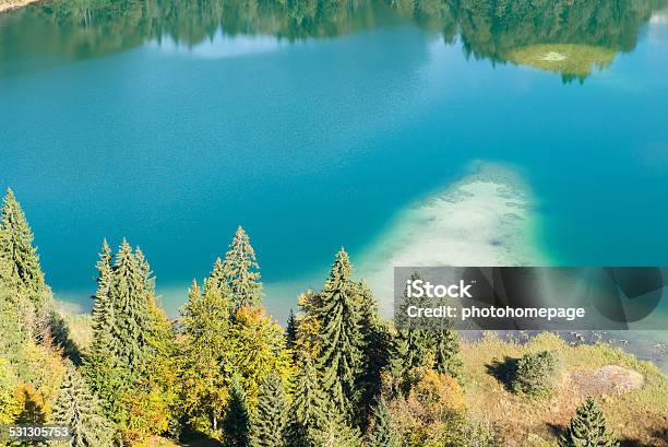 Turquoise Mountain Lake Freibergsee Stock Photo - Download Image Now - 2015, Allgau, Autumn