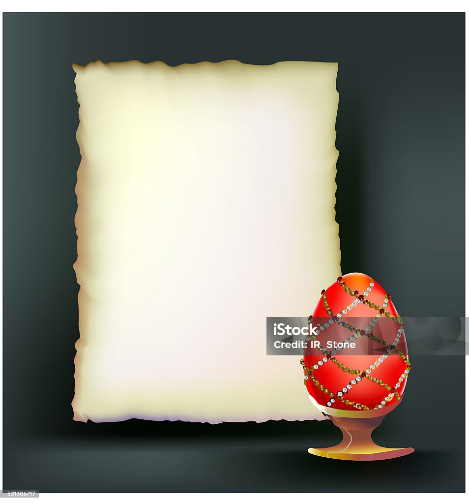 Easter background with decorative egg and paper template - Royalty-free 2015 Stockillustraties