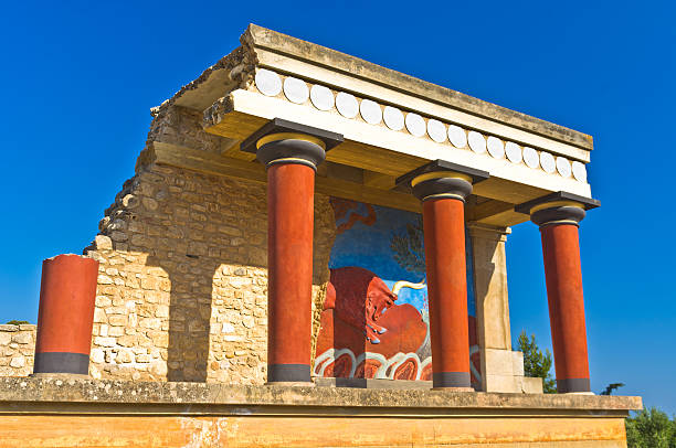 Details of Knossos palace near Heraklion, island of Crete Details of Knossos palace near Heraklion, island of Crete, Greece minoan photos stock pictures, royalty-free photos & images