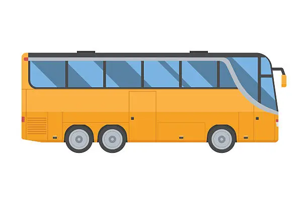 Vector illustration of Yellow Shuttle Bus