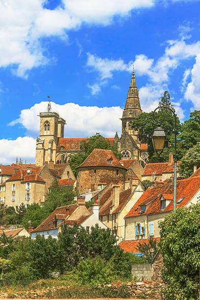 Picturesque medieval town of Semur en Auxois stock photo