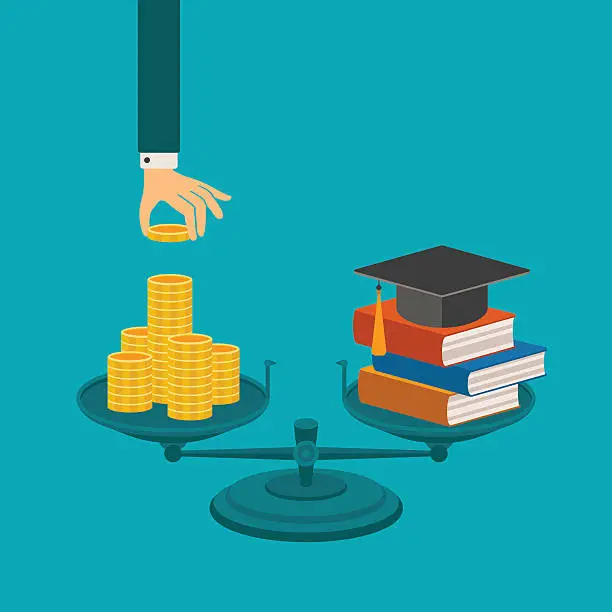 Vector illustration of Vector concept of investment in education