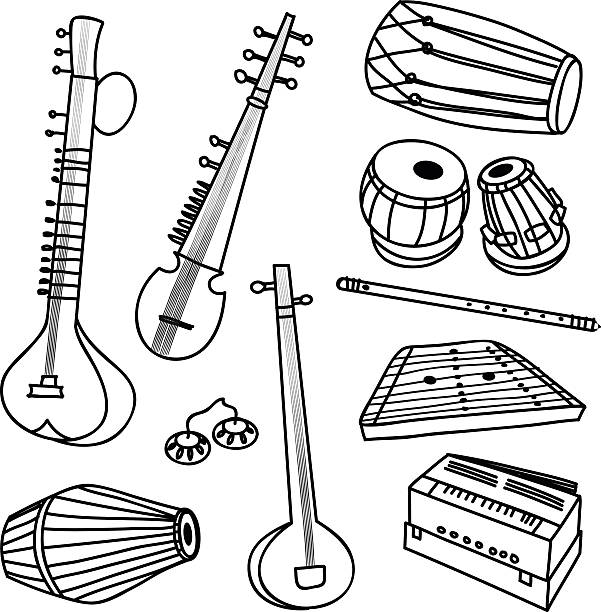 인도어 기기 - harmonium stock illustrations