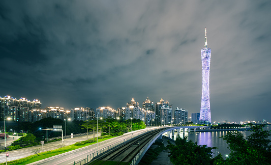 Guangzhou tower at night
